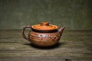 Clay Teapot Handmade Pottery Home Decor Unique Gift Kettle for Tea Ceremony - Picture 1 of 6