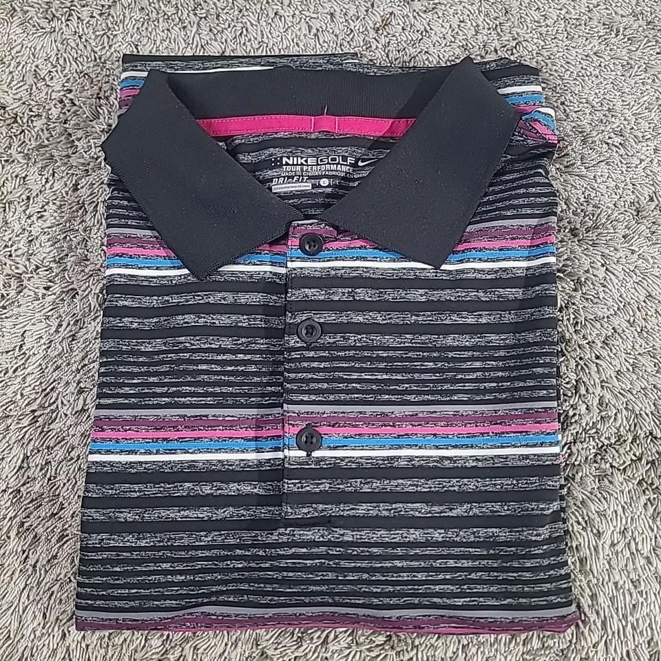 Polo Nike Golf Tour Performance masculino grande listra multicolorida 479981 - Imagem 1 de 4