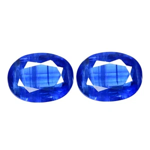 5,52 quilates transperente [par de 2 piezas] exclusivo ovalado 9,3 x 7,2 mm cianita azul real - Imagen 1 de 5