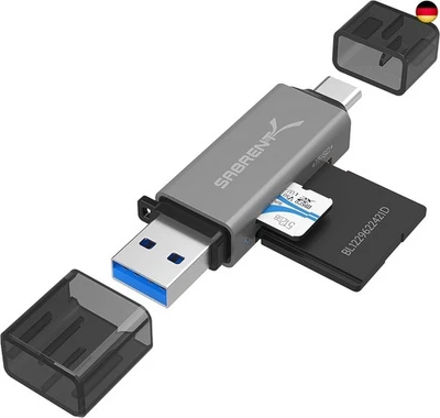 SABRENT SD, Micro SD Kartenleser, USB typ C 3.2 gen 1 Kartenleser, 5Gbps High - Bild 1 von 4