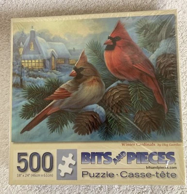 Rompecabezas Winter Cardinals 500 piezas NUEVAS brocas y piezas 18"x24" aves naturaleza Foto 1 de 4