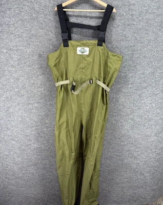 White River Fishing Waders Men L Large Green Belted Pockets - Image 1 of 4