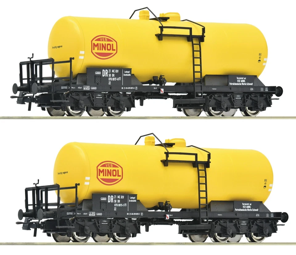 HO Scale Wagons - 6600199 - 2 piece set: Tank wagons, DR - Image 1 of 1