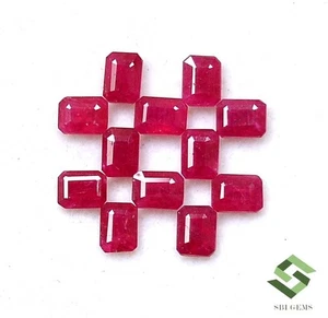 4x3 mm Natural Ruby Octagon Cut Lot 13 Pcs 3.22 CTS Mozambique Loose Gemstones - Picture 1 of 7