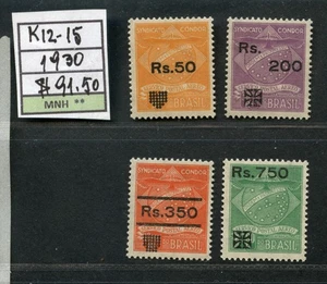 (STAMPEDE-1628) BRASIL 1930 - MNH RHM# K12/15 CV $91.50 - Picture 1 of 2