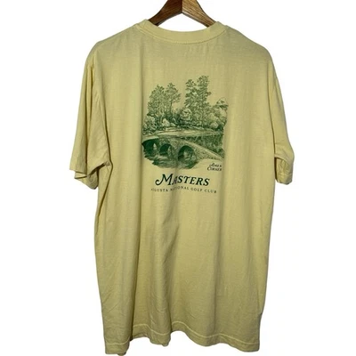 Camiseta MASTERS Augusta National Amen Corner Gráfica Golf Amarilla Para Hombre Talla Mediana Foto 1 de 4