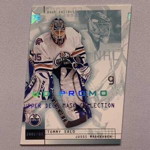 Tommy Salo Jussi Markkanen 2002-03 Upper Deck Mask Collection Promo MISCUT - Picture 1 of 2