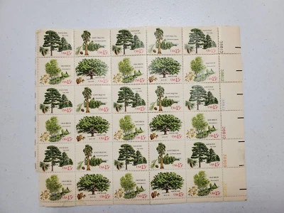 Vintage Issued 1978 American Trees  15 Cent Stamp Sheet - Image 1 of 4