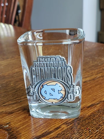 NCAA National Champions 2005 Square Shot Glass ~UNC Tar Heels Basketball Cover