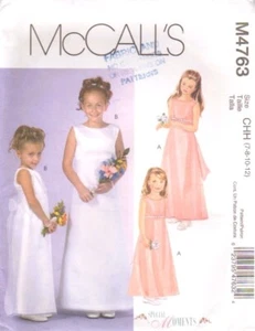 McCall's M4763 Girl's Flower Girl Junior Bridesmaid Dress Sewing Pattern Uncut - Bild 1 von 2
