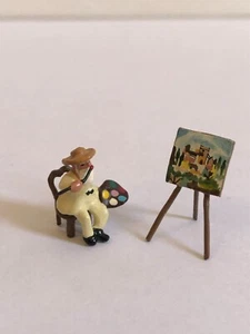 MINIATURE DOMINIQUE GAULT J CARLTON FIGURINE PAINTER CLAUDE MONET PAINT ART - Picture 1 of 4