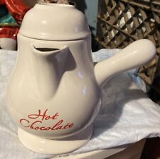 Pitcher Pot Hot Chocolate White Ceramic Kitchen Serving Drinks Countertop Tea