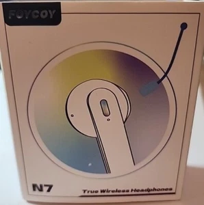 Foycoy N7 weißes Geräuschunterdrückung echtes kabelloses Headset mit Ladetasche - Bild 1 von 7