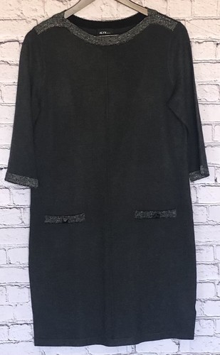 Abito donna ALYX tunica grigio manica lunga taglia media finte tasche scintillante us intime ottimeioni