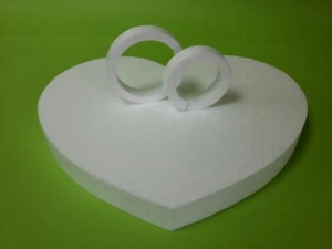 Herz 50 cm + 2 Ringe Hochzeit Dekoration Styropor Styroporherz Antrag Verlobung - Bild 1 von 12