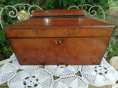 Large 12" Early Victorian Rosewood Sarcophagus Tea Caddy - Image 1 of 4
