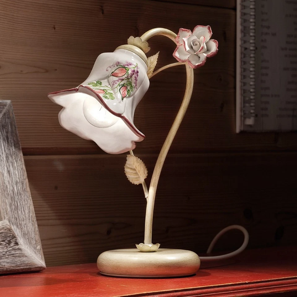 Lámpara de noche clásica de hierro y cerámica 1 luz FL-125 Foto 1 de 1