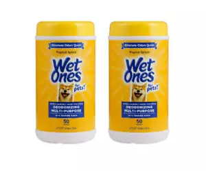 2 Pack Wet Ones for Pets Multi-Purpose Dog Wipes w/ Aloe for Coat & Paws 50 Ct - Picture 1 of 8