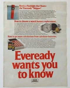 Vintage 70s Union Carbide Eveready Batteries 75 Magazine Color Print Ad - Picture 1 of 2