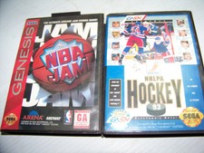 SEGA GENESIS 6 GAME SPORTS VIDEO GAME  LOT NBA JAM BULLS VS LAKERS NHLPA HOCKEY 