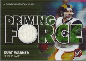 KURT WARNER 2002 TOPPS PRISTINE DRIVING FORCE GAME USED JERSEY - Picture 1 of 1
