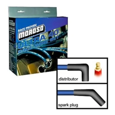 -OPEN BOX-Moroso 73673 Ultra 40 Unsleeved Wire Set Ford 351W 8.65mm 45° Blue - Image 1 of 3