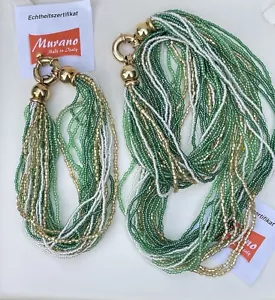 Muranoglas Schmuckset, Halskette und Armband, Verschluss Silber vergol. (AT 494) - Bild 1 von 1