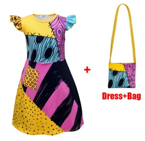 Halloween Costume Kids Girl The Nightmare Before Christmas Sally Dress Cosplay - Picture 1 of 13