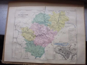 Carte géographique couleur 19°: LA CHARENTE avec le plan d'ANGOULEME - Picture 1 of 3