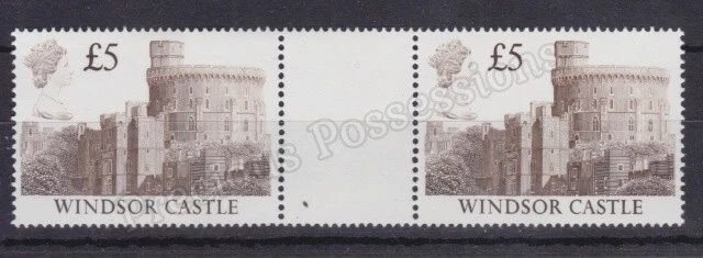 GB SG 1413 MNH MINT STAMP GUTTER PAIR 1988 Castle Definitive £5 Brown - Image 1 of 1