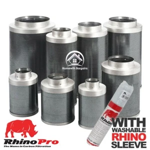 Carbon Filter RHINO PRO 4" 5" 6" 8" 10" 12"  includes SLEEVE Odour Control Hydro - Picture 1 of 4