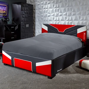 X ROCKER Cerberus MKII Ottoman Bed Frame Storage SMALL DOUBLE - RED | CLEARANCE - Picture 1 of 7
