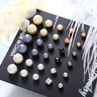 15Pairs/Set Mixed Pearl Crystal Ear Studs Earrings Women Girls Jewelry Gift-cd
