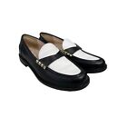 Cole Haan Slip-On Penny Loafers Womens 5.5 Round Toe Black & White Leather