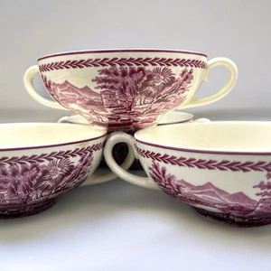 Wedgwood Maulbeere Transferware Creme Suppentassen Doppelgriff Tassen 4er Set - Bild 1 von 6