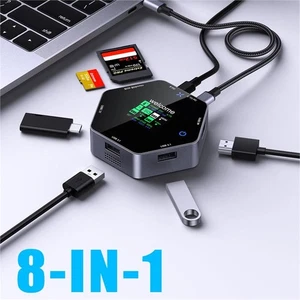 TYPE-C Docking Station, 4K60Hz Multi-Port Hub PD Charging USB Extender Adapter - Zdjęcie 1 z 9