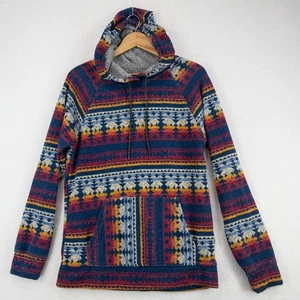 Brooklyn Cloth Mfg Co Adulto Mediano Estampado Azteca Pullover Sudadera con Capucha Brillante y Colorido - Imagen 1 de 14
