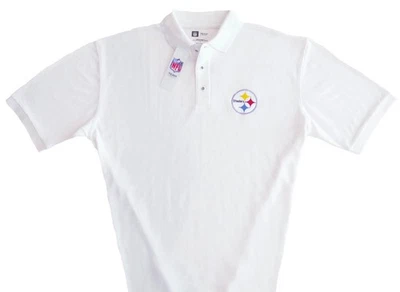 匹兹堡钢人队男式 NFL Polo - 尺寸 - 中号,大号,XL - 全新 带标签 - 白色 — 第 1/2 张图片