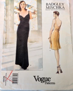 Vogue Sewing Pattern Women's EVENING DRESS 1806 Badgley Mischka 8-10-12 UNCUT - Picture 1 of 6