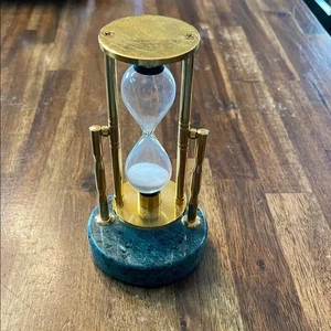 Exquisite Swing Hourglass with Green Marble Base - Picture 1 of 3