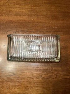 Depression Ära gerippt dickes Glas Salzkeller klar Schale Behälter - Bild 1 von 6