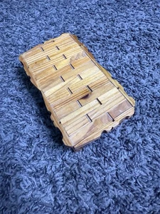 Hand Carved Miniature Wooden Footed Display Stand Table 6” Rustic Folk Art - Picture 1 of 8