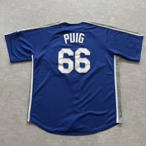 Los Angeles Dodgers Yasiel Puig #66 Blue Jersey MLB Genuine Merchandise Men's XL - Picture 1 of 23