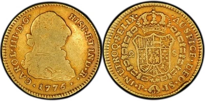 1775-P JS Columbia 2 Escudo Gold Coin PCGS Certified VF 20 - Image 1 of 4