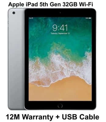 Apple iPad 5th Gen 2017 - 9.7 Inch 32GB WiFi - Grey - Pristine - 12M Warranty - Image 1 of 3
