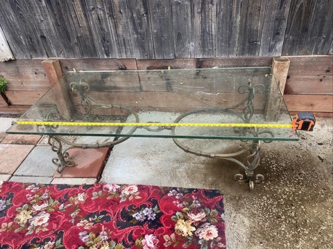 1950 Glass Iron Table Cover