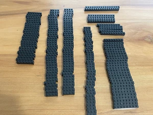 LEGO BLACK BIG BRICK LOT OF 177  PIECES 1X3 1X4 1X6 1x8 1X10 1x12 1x16 PARTS - Picture 1 of 6
