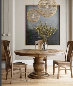 Traditional Dining Room Set Solid Wood Round Pedestal Amish 48",54",60",72" - Picture 1 of 2