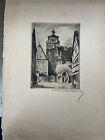 Rothenburg Germany Antique Prints Signed Altes Haus Und Stadtturm Tor