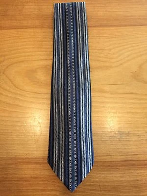 Monterrey Bay 100% Silk Blue Geometric Pattern Men's Tie - Image 1 of 4